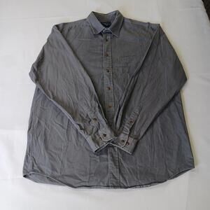 Cambridge Classics Mervyns Men's Gray Cotton Long Sleeve Denim Shirt Size Large